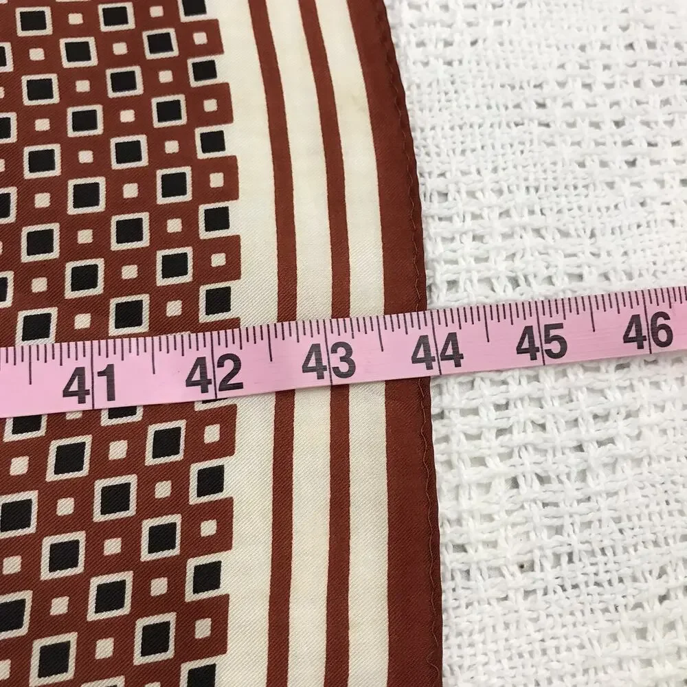 Vintage Retro Brown & White Striped & Checked 44